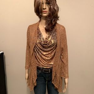 Brownish gold light sweater or cardigan